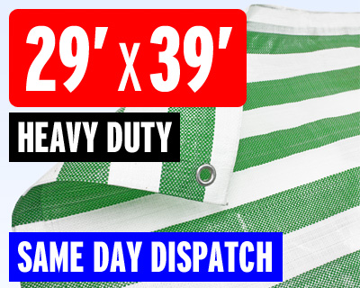 Green White Stripe Heavy Duty Tarpaulin by Bishop