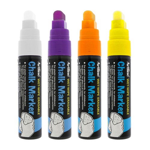 Artline EPW12 Chalk Marker Pen Chisel Nib Set 2