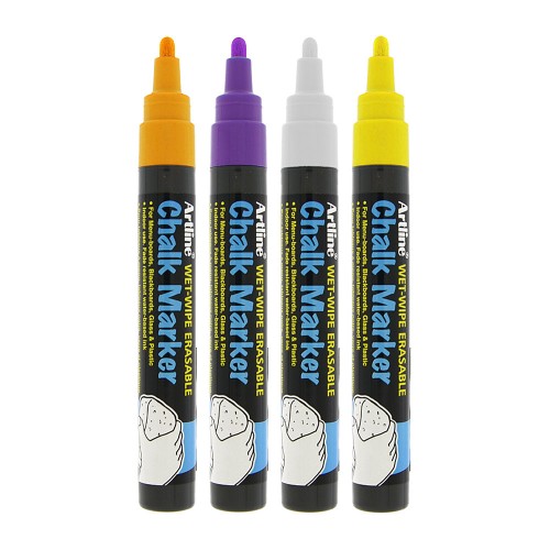 Artline EPW4 Chalk Marker Pen Chisel Nib Set 2