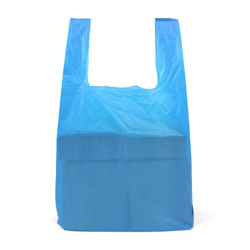 Large Blue Recycled Vest Carrier Bags