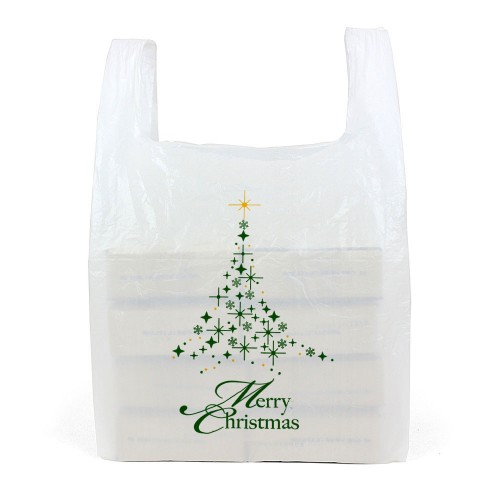 Large White Christmas Carrier Bags Front