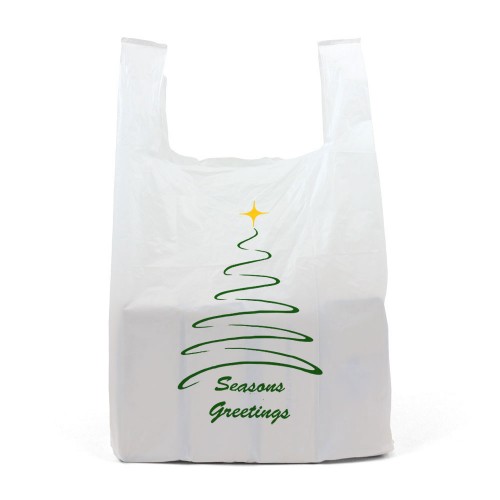 Xmas carrier bags shop