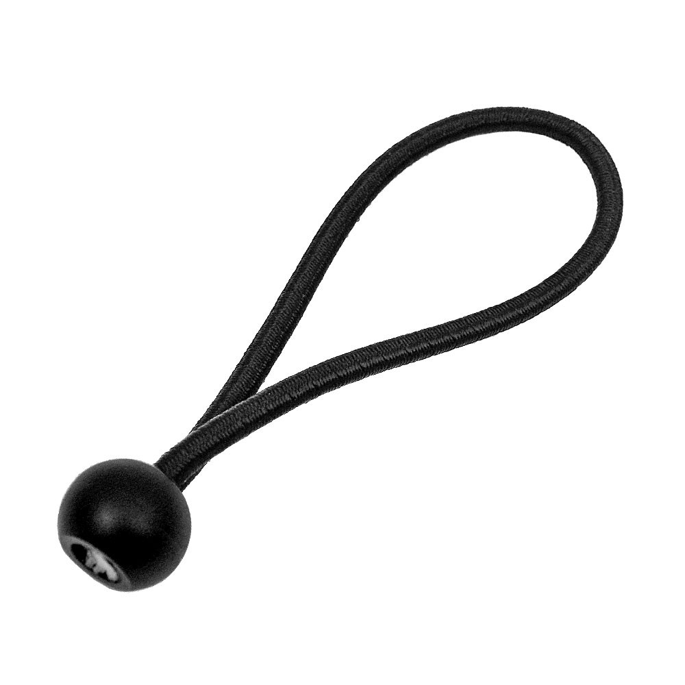 Black Elastic Ball Loop Bungee Cord - - Bungee Cords