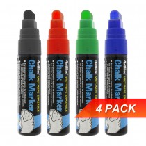 Artline EPW12 Chalk Marker Pen Chisel Nib 4 Pack Set 1