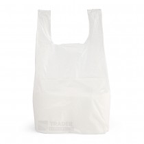 Small White Vest Carrier Bags 100 per pack front view