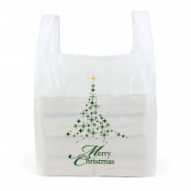 Large White Christmas Carrier Bags Front