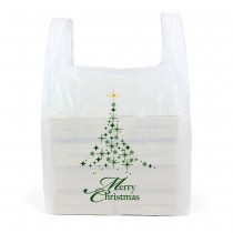 Large White Christmas Carrier Bags Front