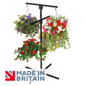 Flower Hanging Basket Display Stand 4 Arm Made in Britain