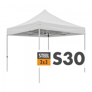 S30 Heavy Duty Steel Pop Up Gazebo 3.0m x 3.0m (10ft x 10ft) Logo