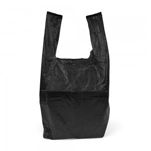 Small Black Vest Carrier Bag Front