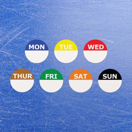 Circular Week Day Dot Food Labels