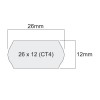 Freezer Proof Blank Price Gun Label 26mm x 12mm White Dimensions