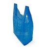 Medium Blue Recycled Vest Carrier Bags 100 per pack side view