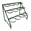 Flower Bucket Display Stand 12 Ring Green with Wheels