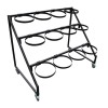 Flower Bucket Display Stand 12 Ring Black with Wheels