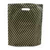 Black Gold Pin Stripe Carrier Bags High Density Single