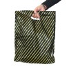 Black Gold Pin Stripe Carrier Bags High Density Hand