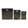 Black Gold Pin Stripe Carrier Bags Low Density
