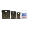 Black Gold Pin Stripe Carrier Bags Low Density Comparison
