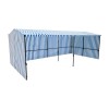 Large Walk In Market Stall Waist Rail Blue White Side