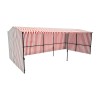 Large Walk In Market Stall Waist Rail Red White Side