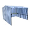 Walk In Market Stall with Rear Counter Blue White Side