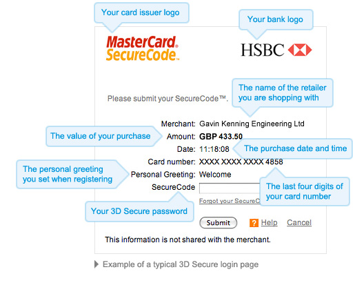 3D Secure Screen Example